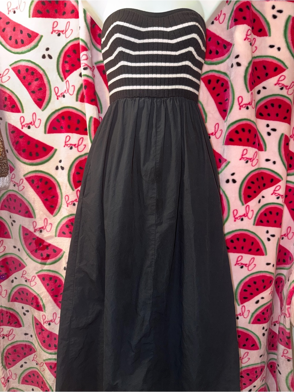💙🤍 Universal Thread Cotton Strapless Maxi Dress with Pockets